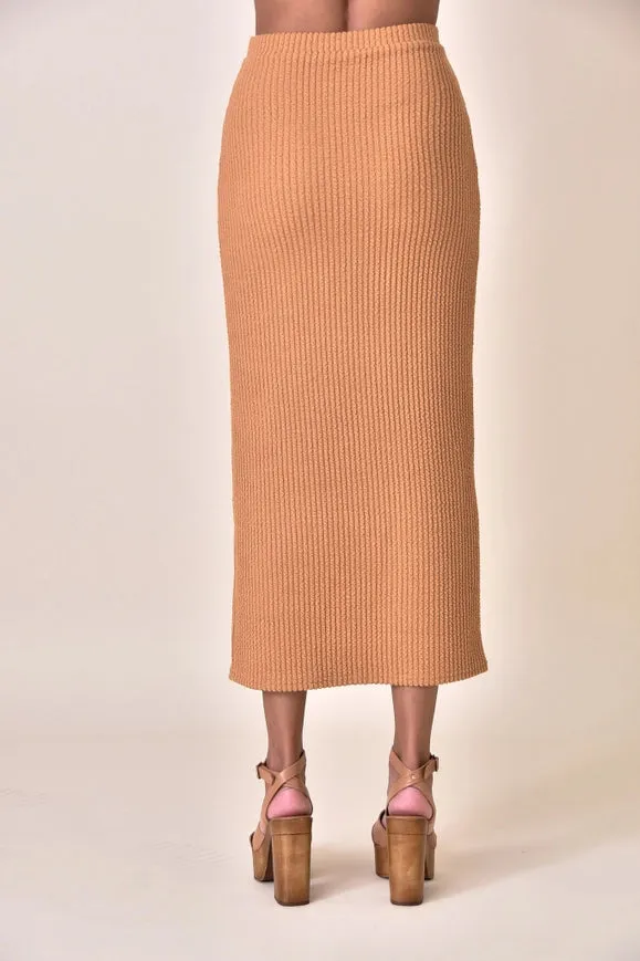 Minimalist Modest Textured High Waisted Maxi Skirt