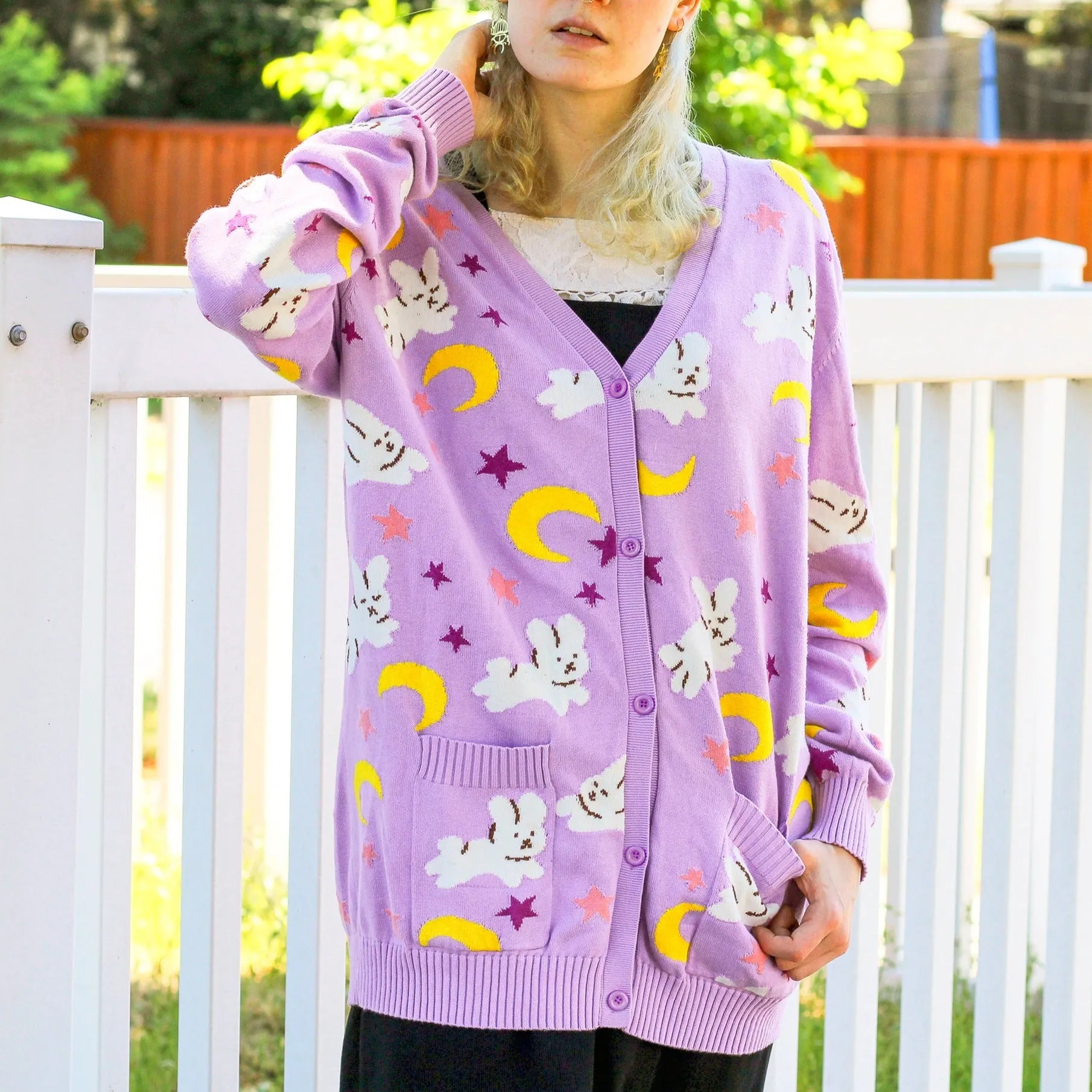 Moon Bunnies Knitted Cardigan!