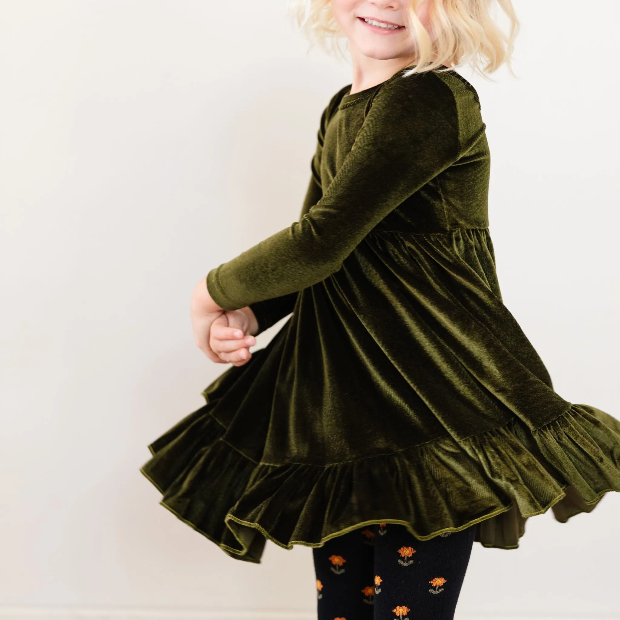 Moss Velvet Charm Dress