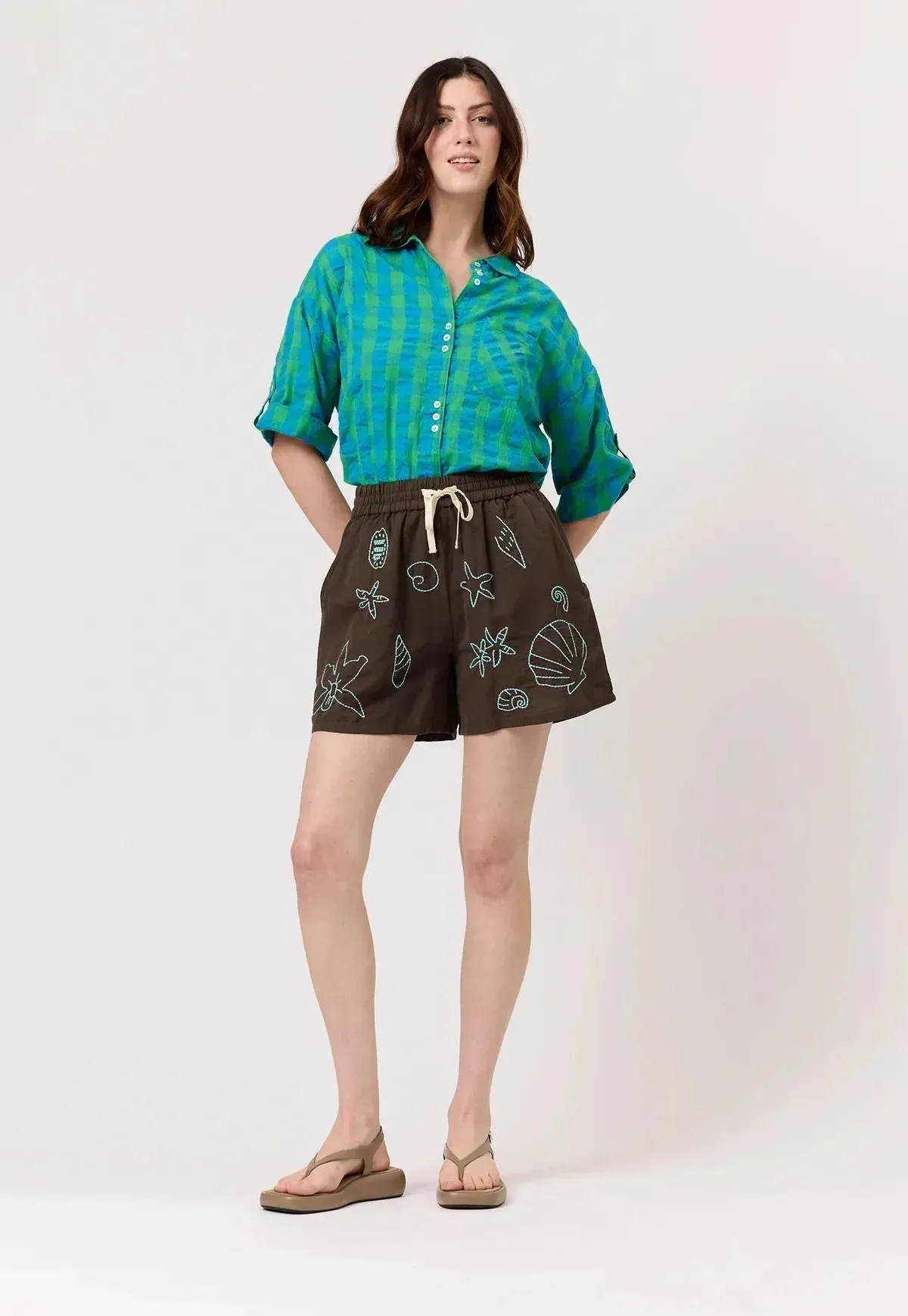 Nancybird Iris Short in Embroidered Shell