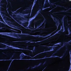 Navy Blue Silk Velvet Fabric