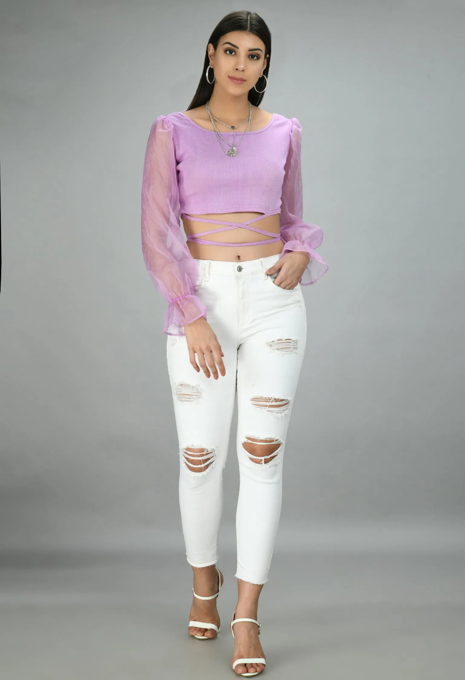 Organza Lilac Top