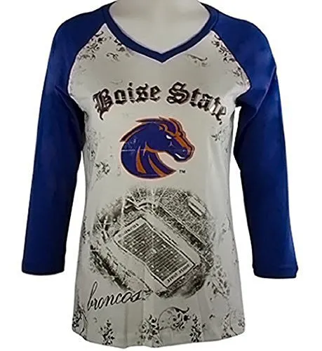 P-Michael Collegiate Top - Boise State U Top, School Colors, School Name in Foil