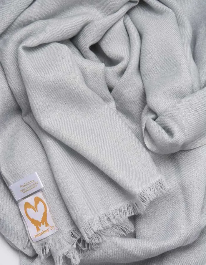 Pale Grey Cashmere Scarf