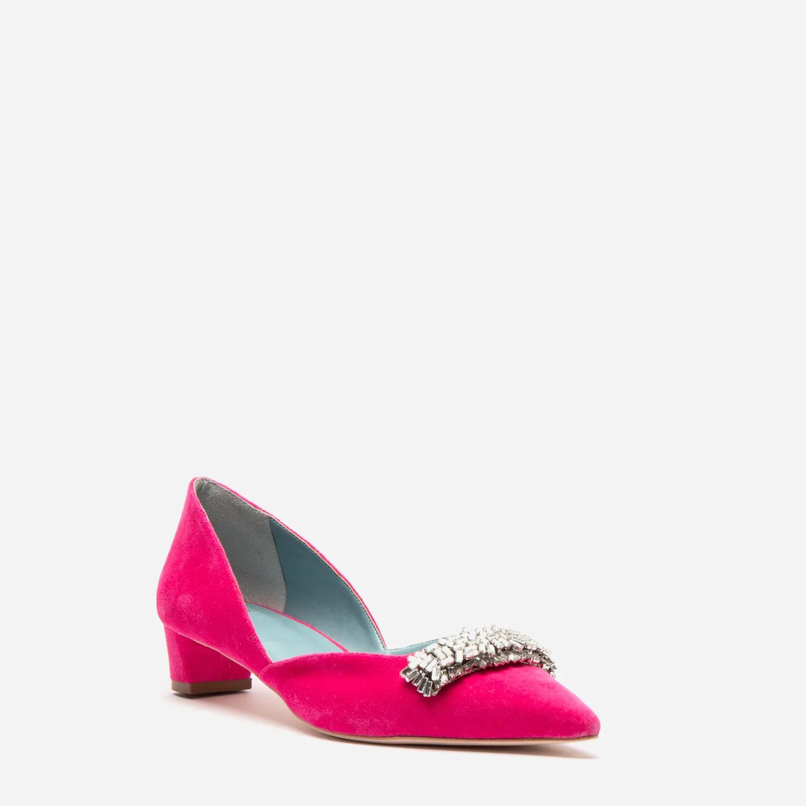 Paula Mini Block Heel Velvet Pink