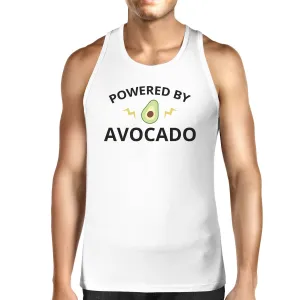 Powered By Avocado Men's White Tank Top Gift For For Avocado Lovers