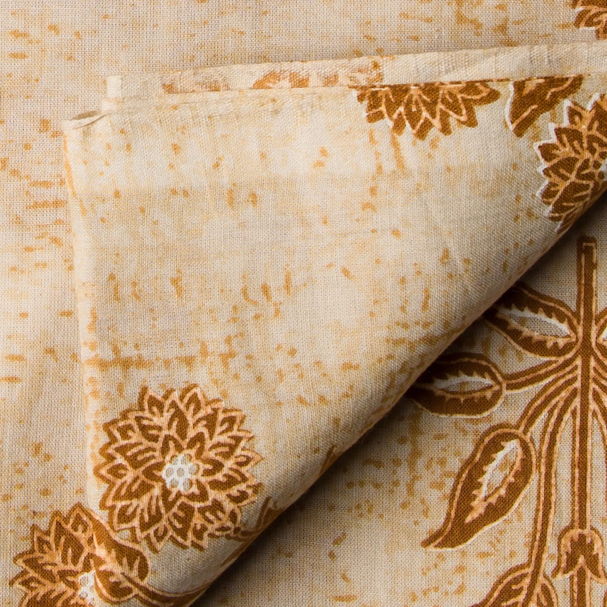 Precut 0.75 meter - Brown Printed Cotton Fabric