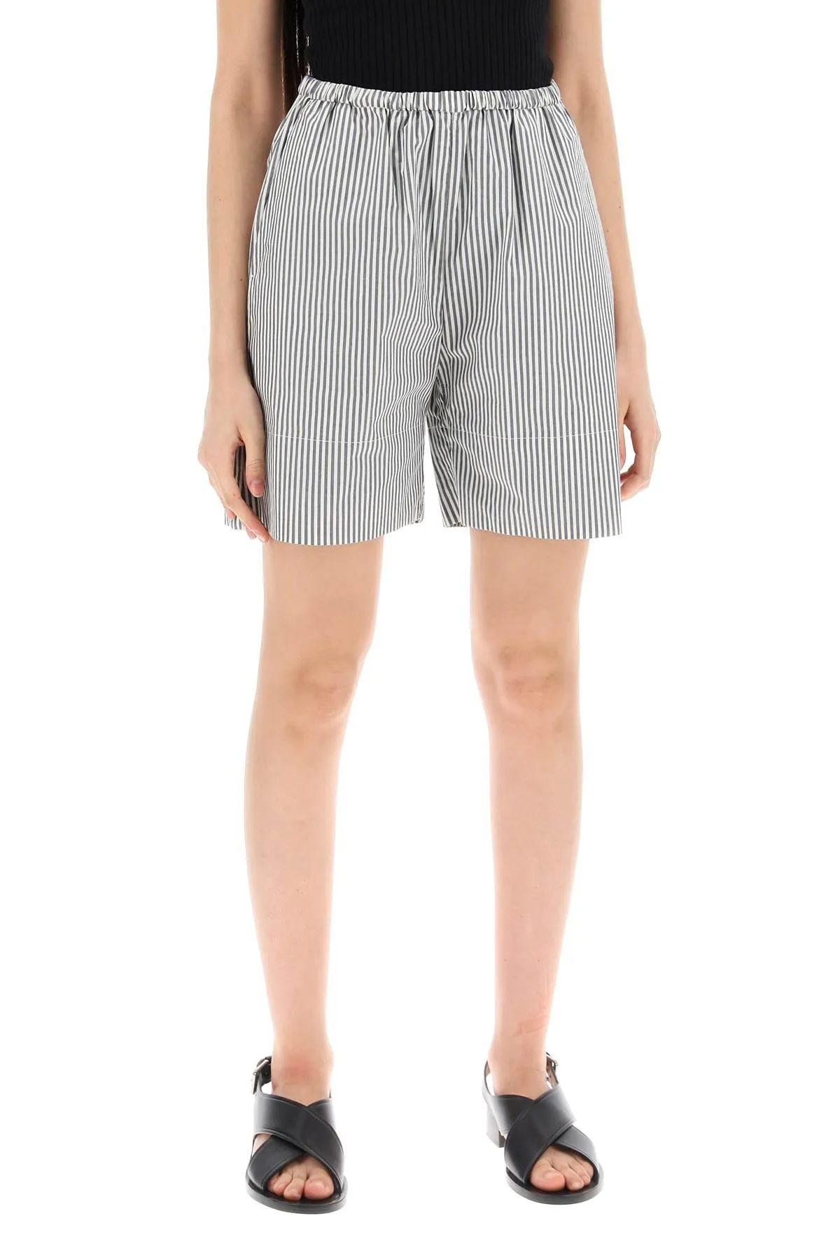 "striped siona organic cotton shorts"