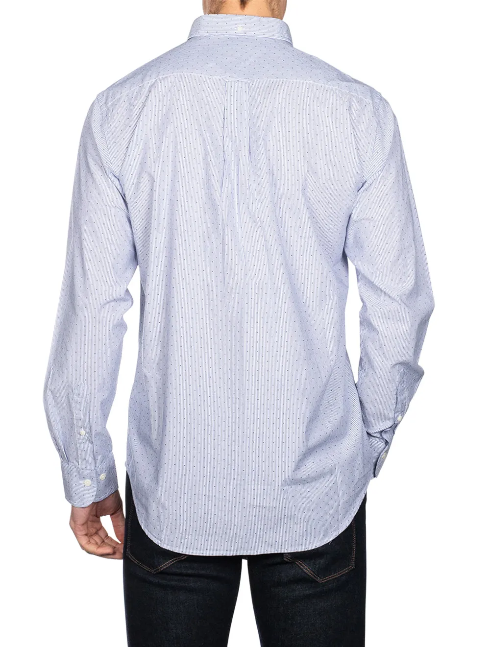 Regular Banker Dot Buttondown College Blue