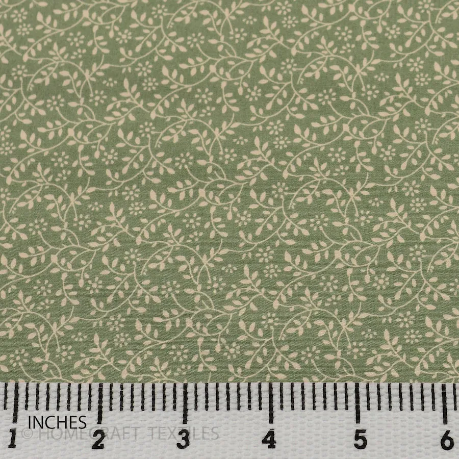 Sage Vine Flutter Cotton Print