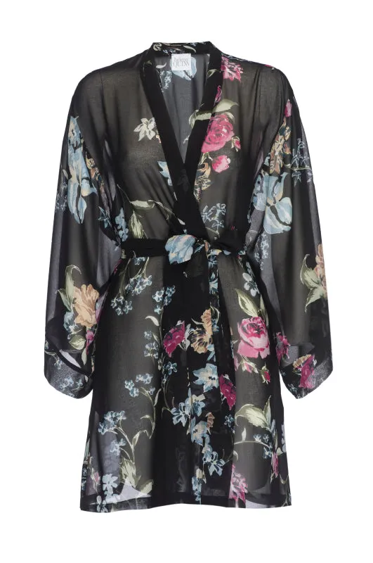 Sheer Dark Floral Robe