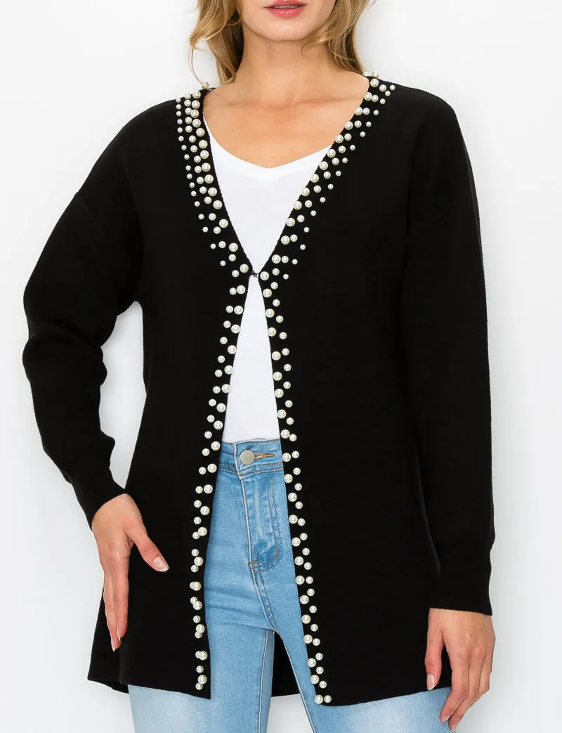 SYANI KNITTED SWEATER W/ PEARLS