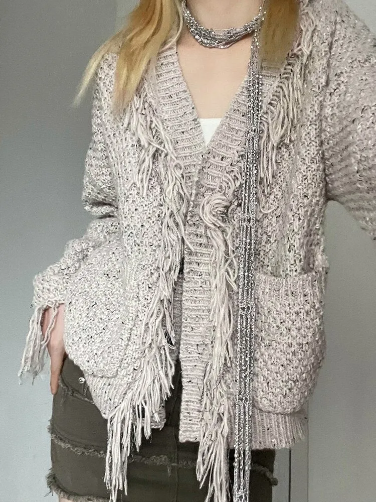 Tassel Knit Cardigans Knitwear