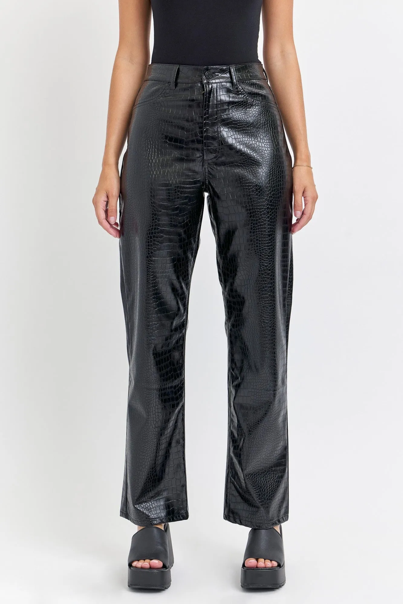 THE CROC FAUX LEATHER PANTS