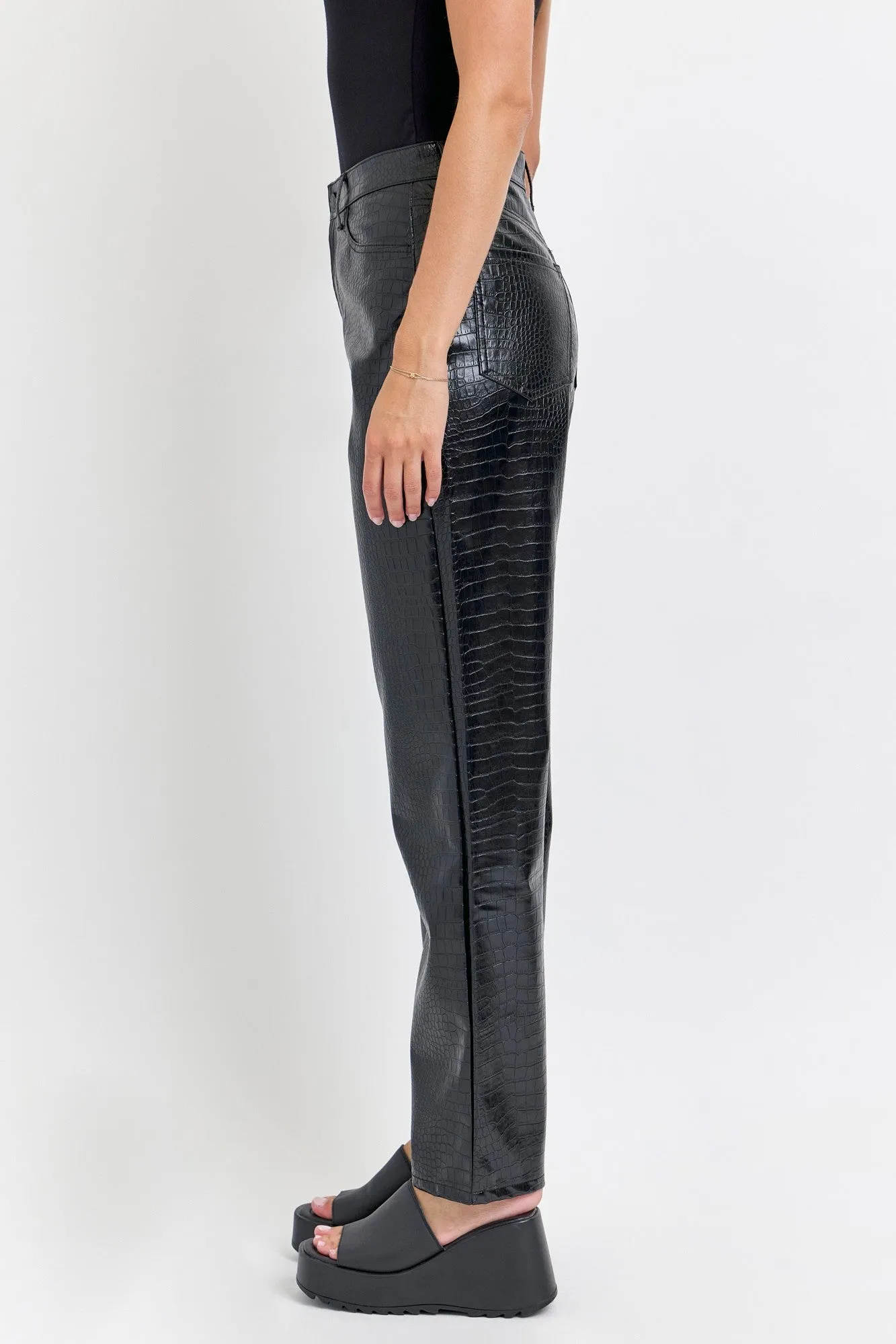 THE CROC FAUX LEATHER PANTS