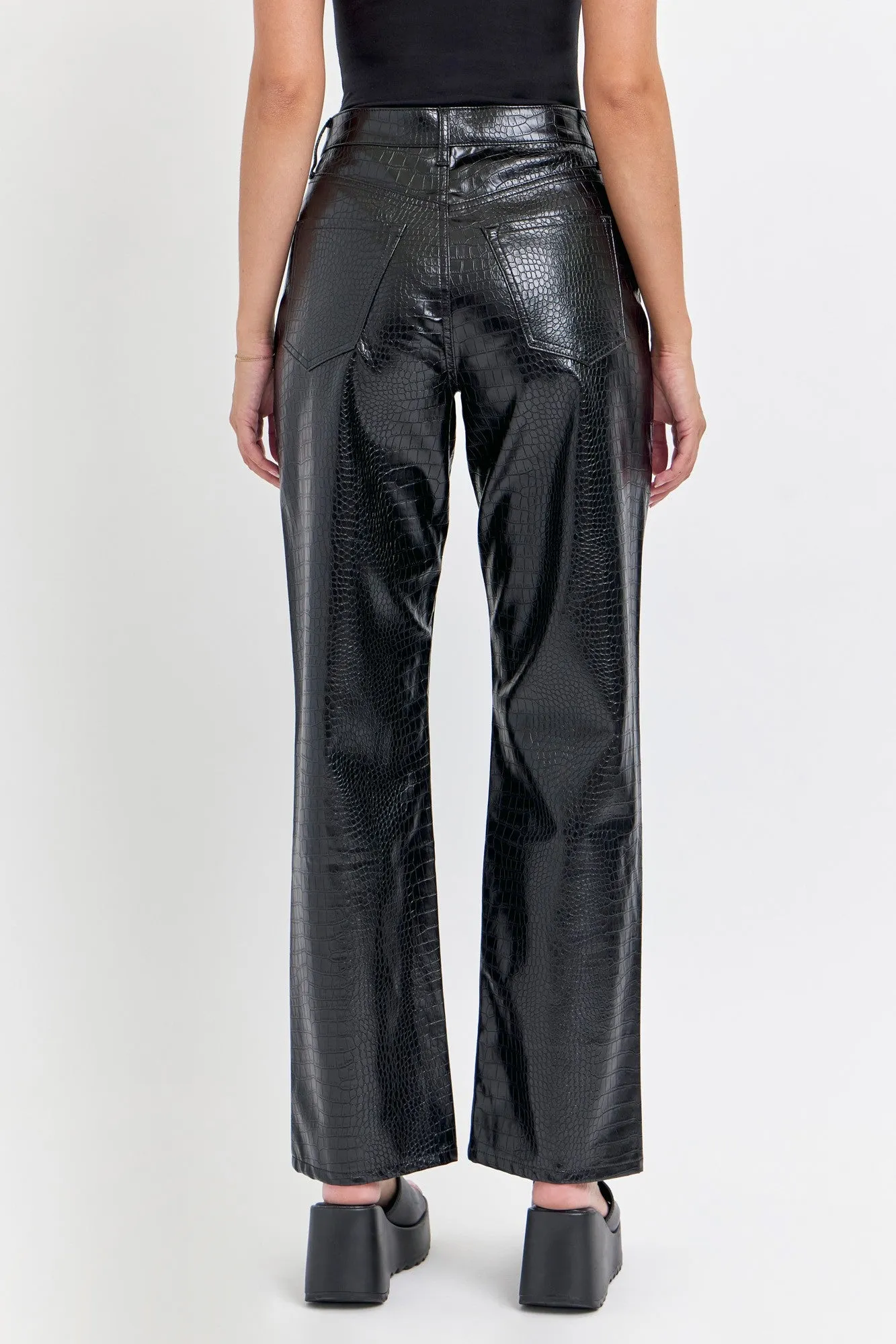 THE CROC FAUX LEATHER PANTS