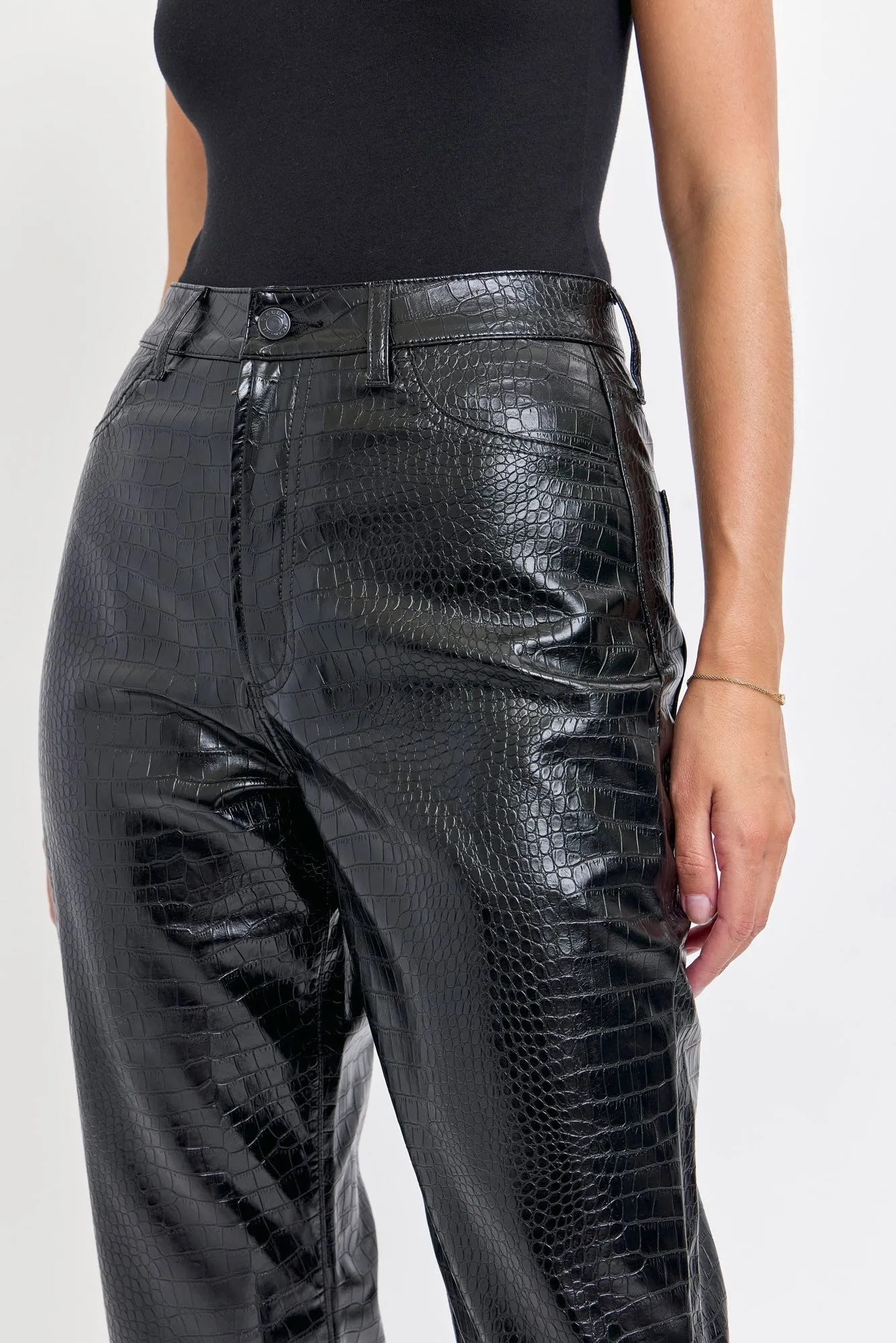 THE CROC FAUX LEATHER PANTS