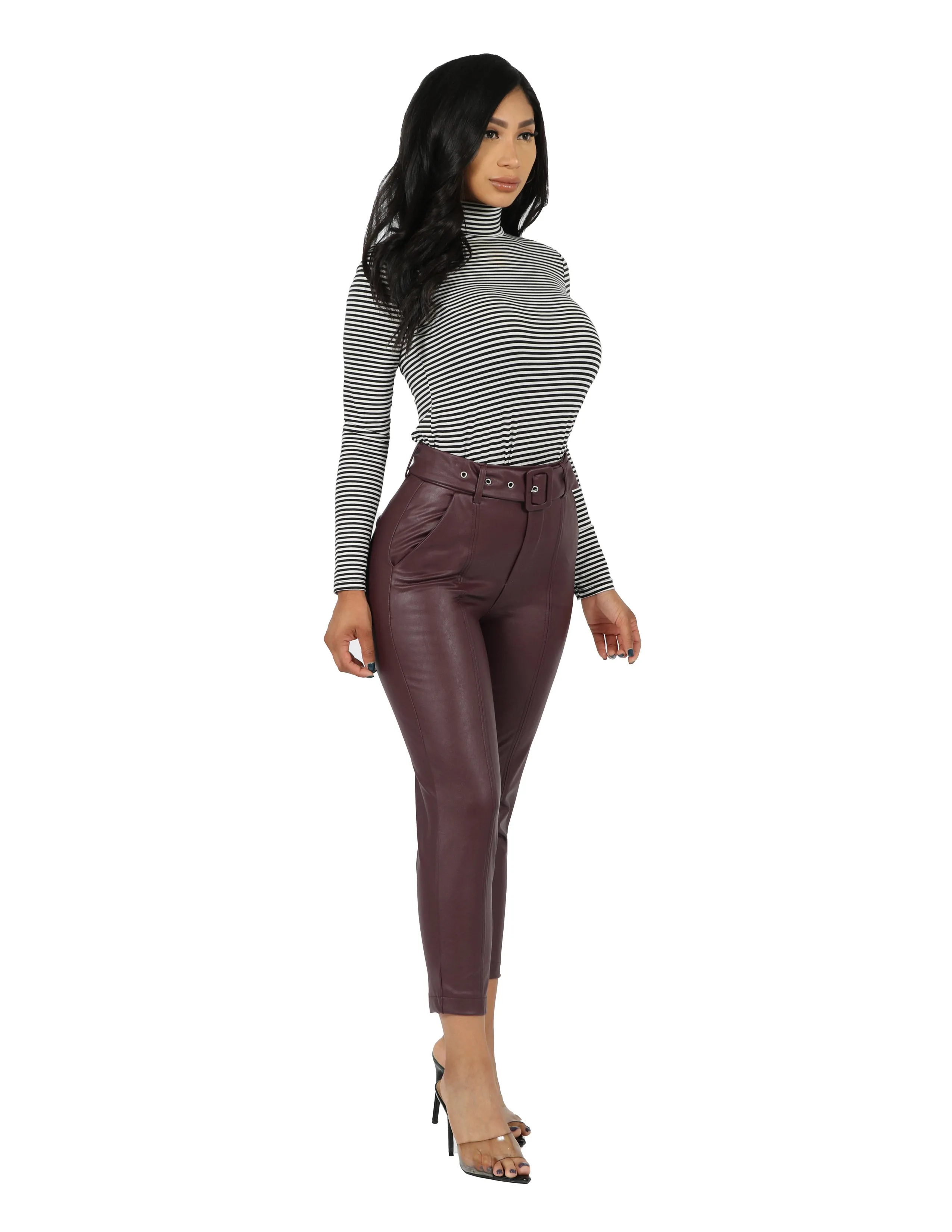 Vegan Pull On Self Belted Trouser Pant