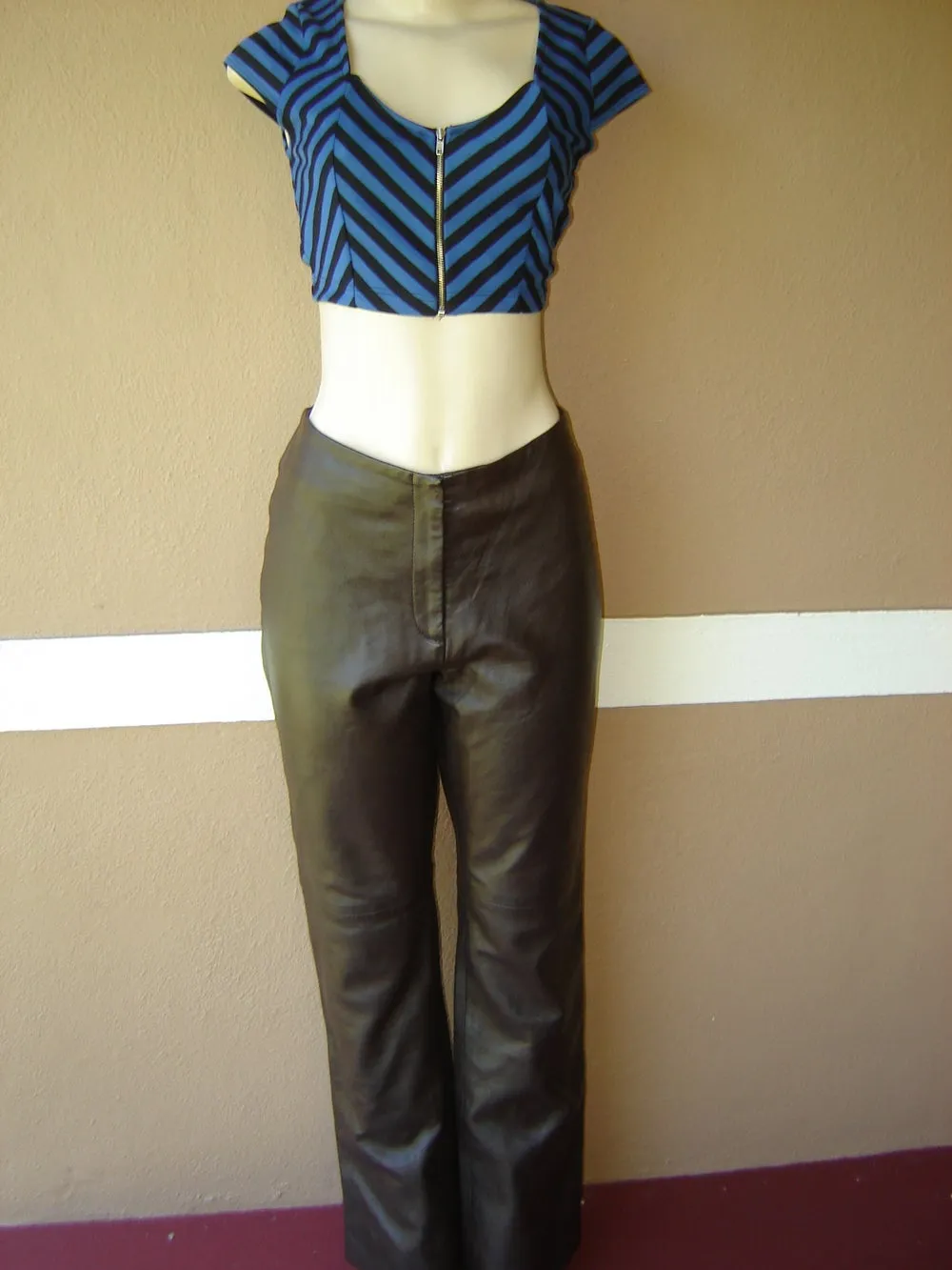 VINTAGE DEEP BROWN LEATHER PANTS