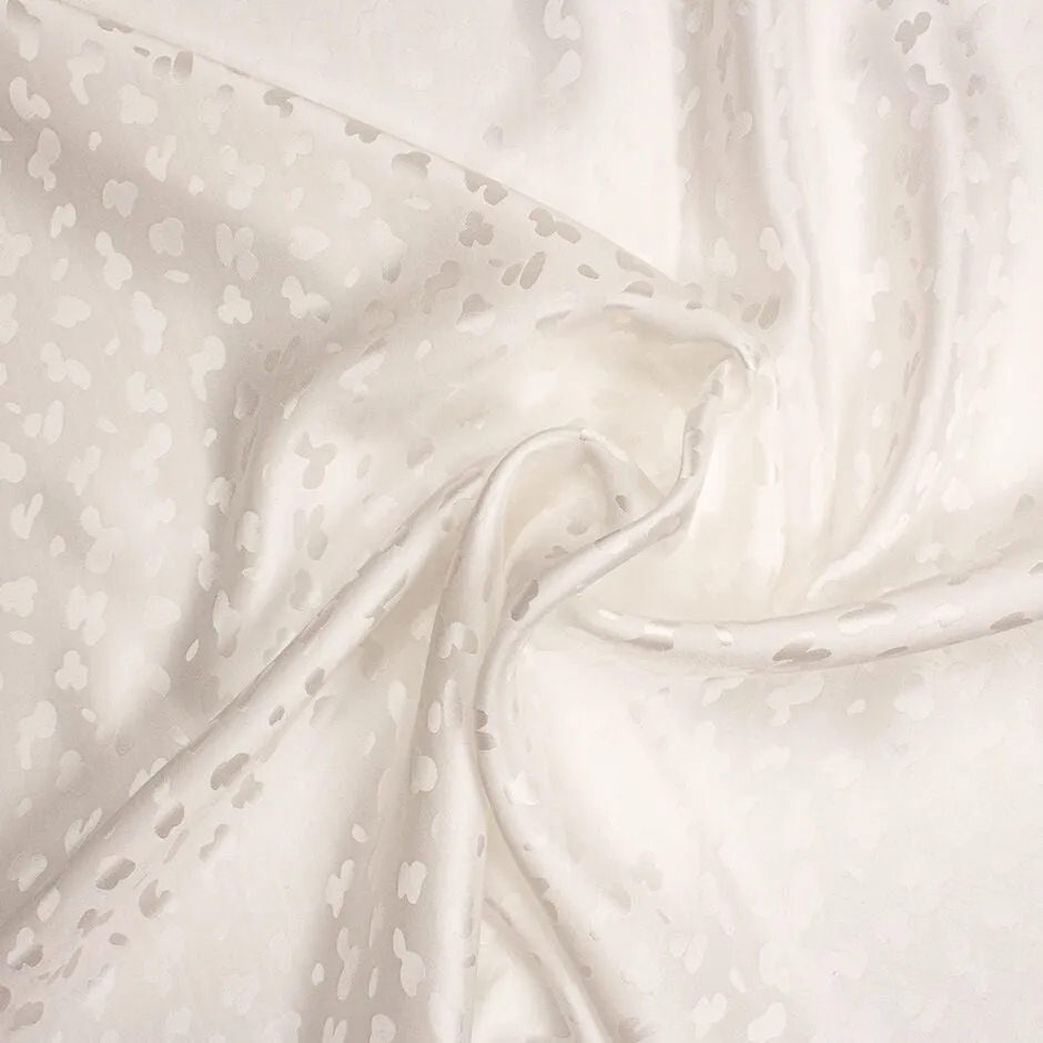 White Animal Pure Silk Jacquard