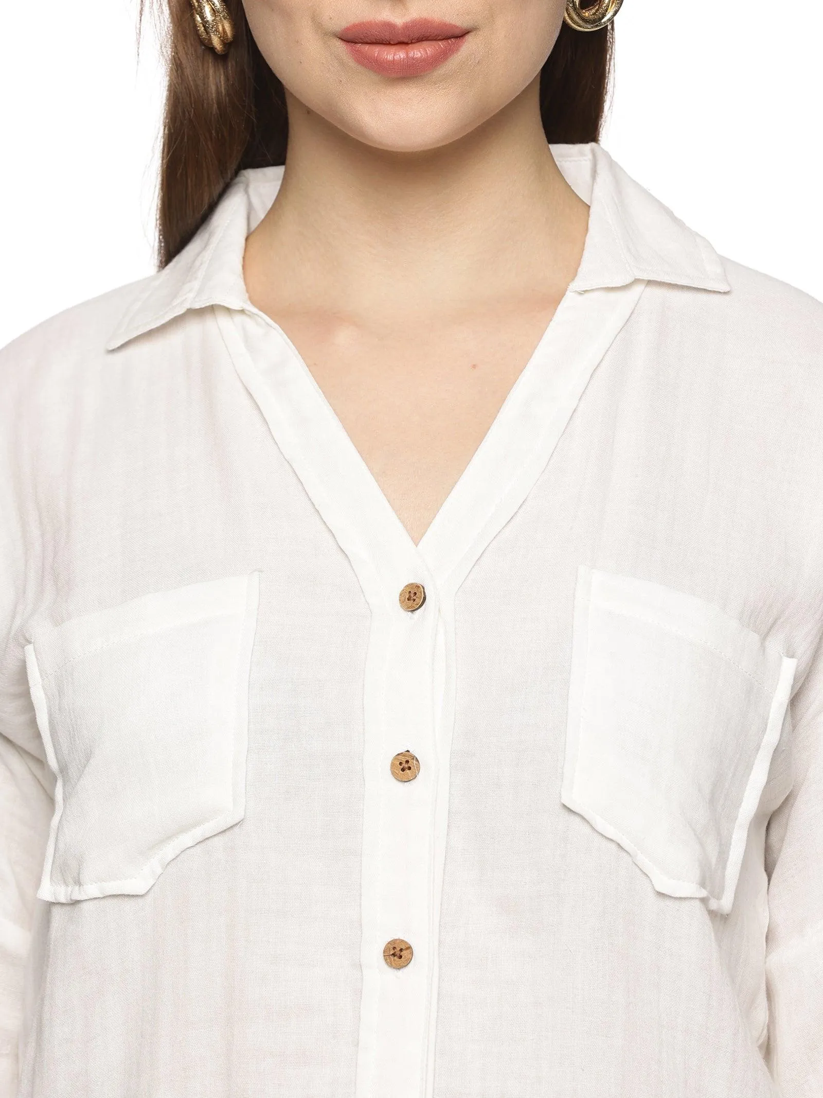 White Double Layered Trendy Cotton Top