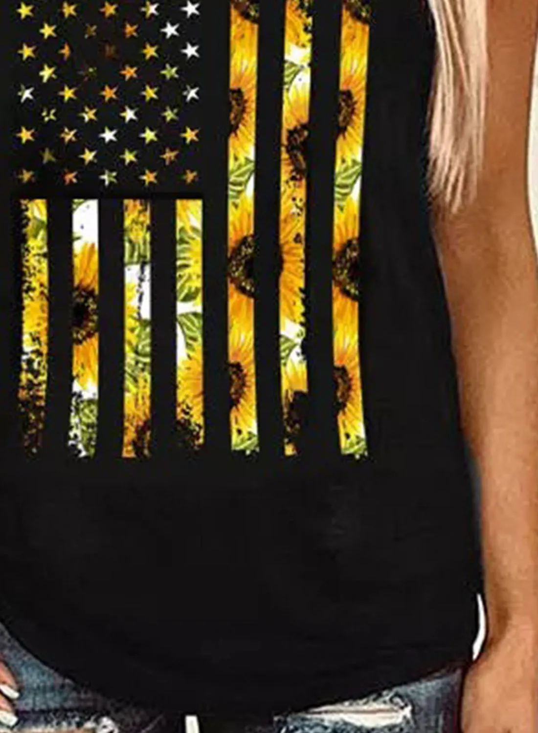 Women's Tank Tops Flag Floral Tank Tops