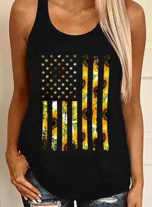 Women's Tank Tops Flag Floral Tank Tops