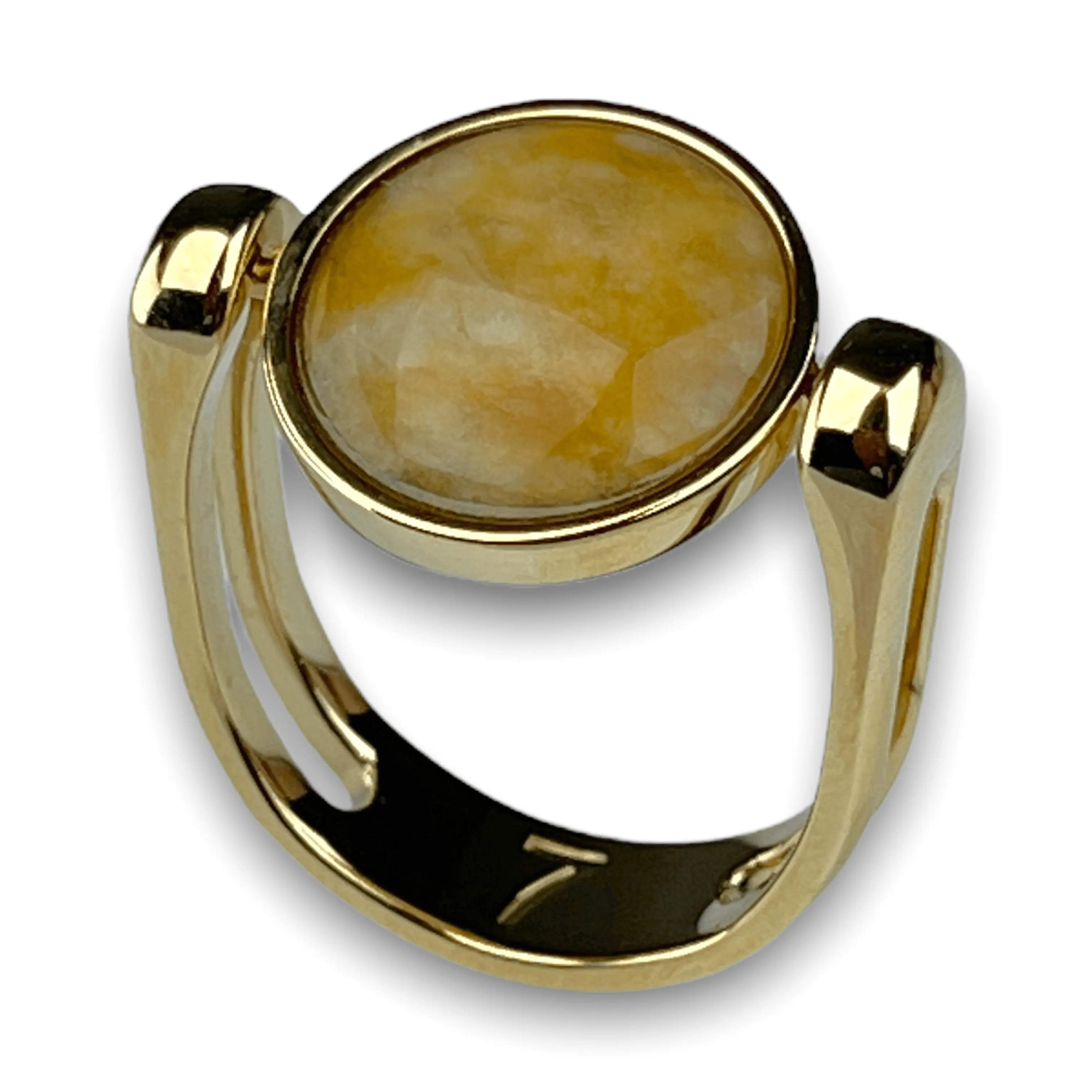 Yellow Jasper Crystal Fidget Ring